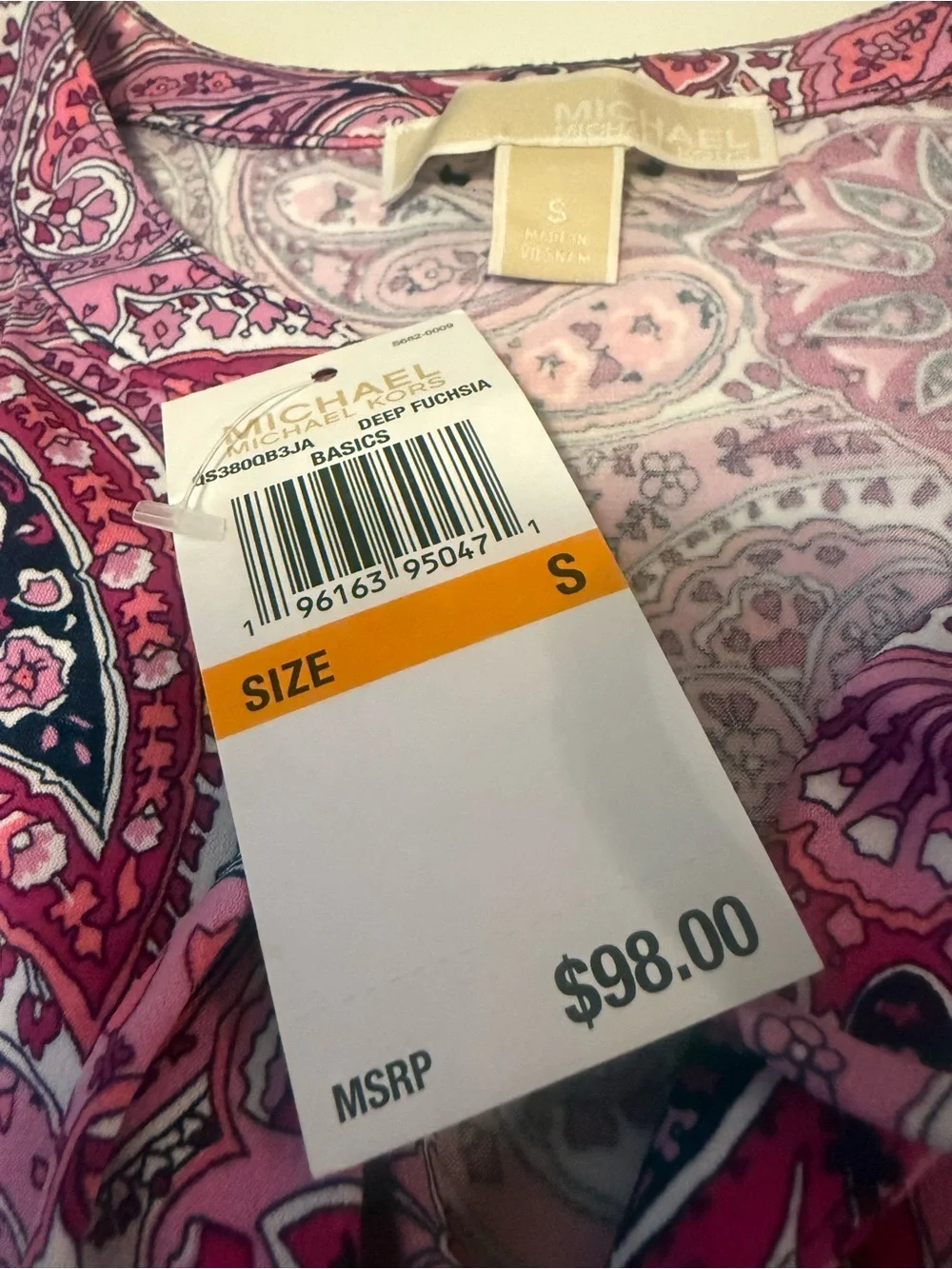 Michael Kors Pink and Purple Paisley Sleeveless Mini Dress